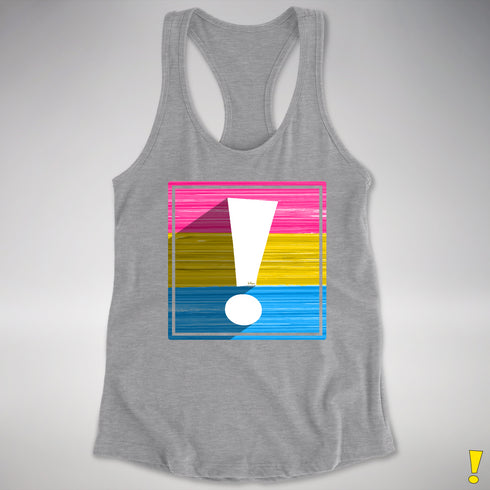 Pansexual Pride Flag Exclamation Point Racerback Tank